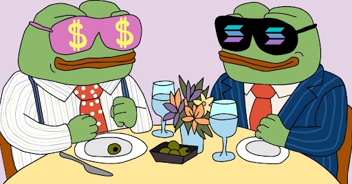 Wall Street Pepe bij het diner