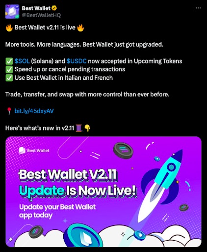 Best Wallet status