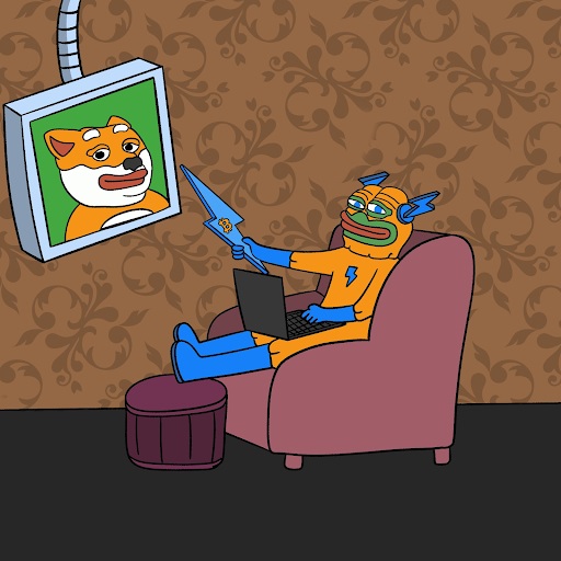 Bitcoin Hyper zit in een leunstoel en kijkt tv