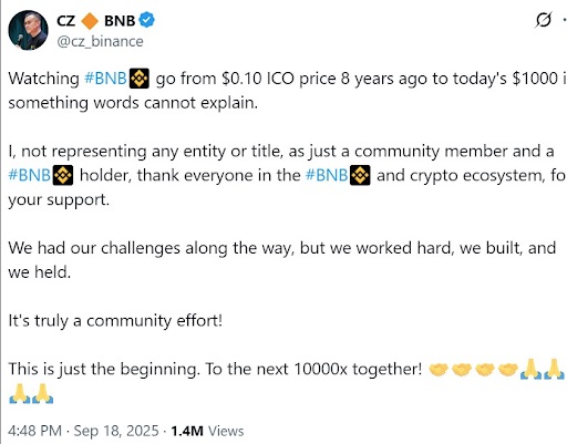 CZ Binance status