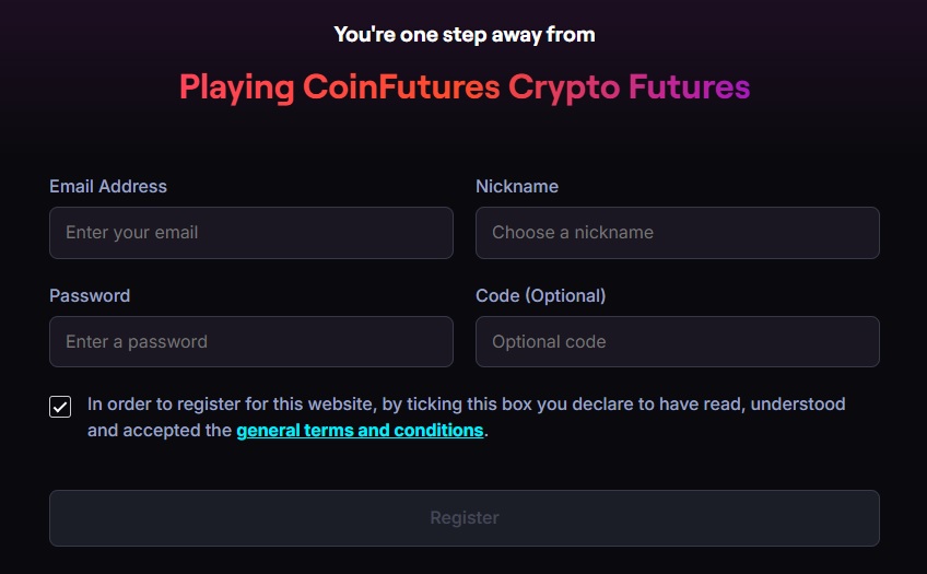 CoinFutures registratie