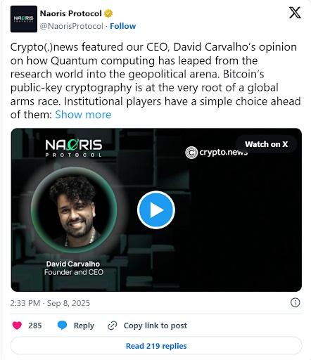Naoris Protocol status