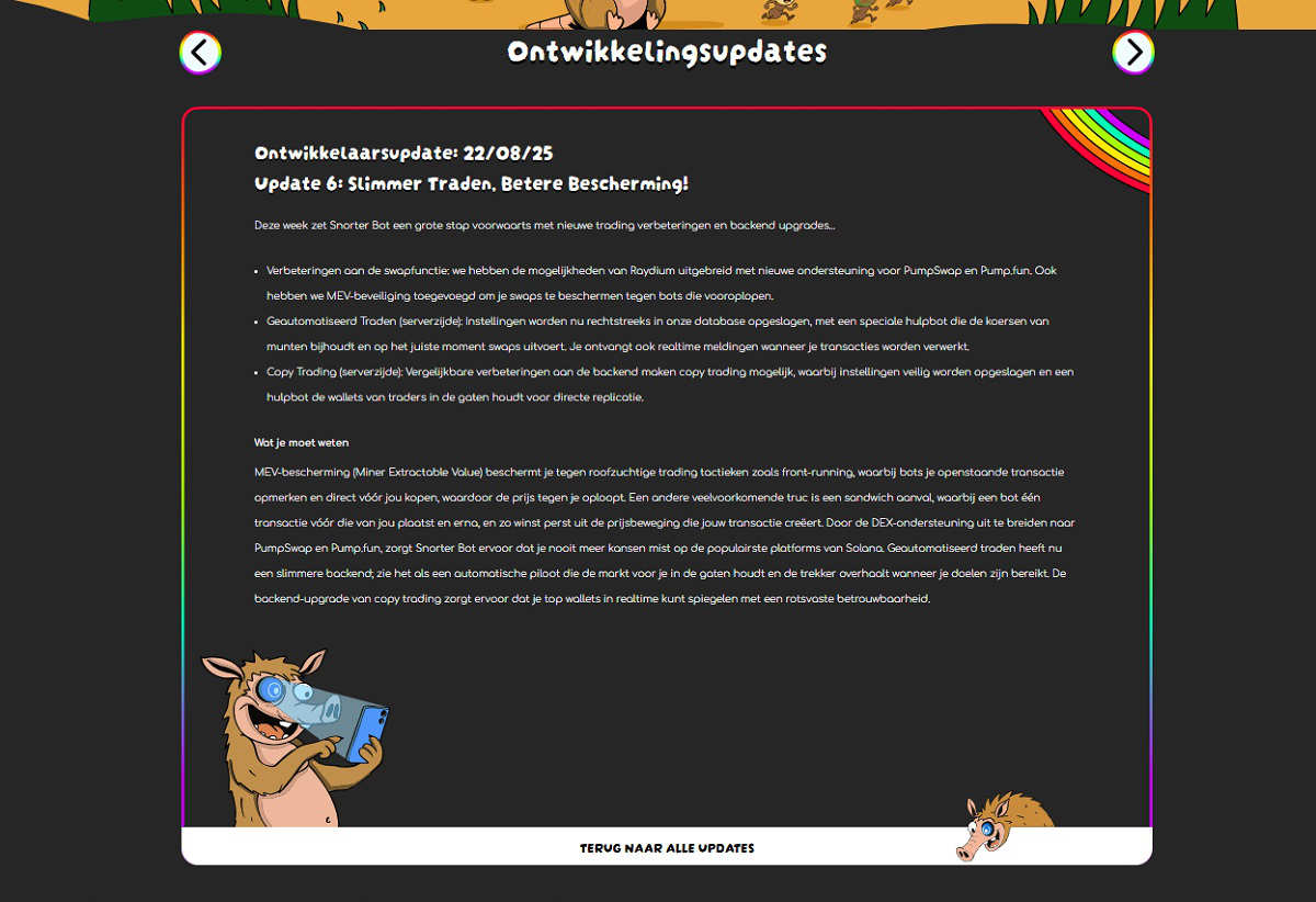 Snorter Dev update 22-08-2025
