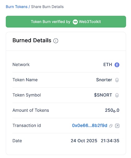 Burn tokens