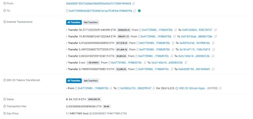 Etherscan transactie