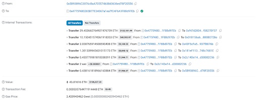 Etherscan-transactie