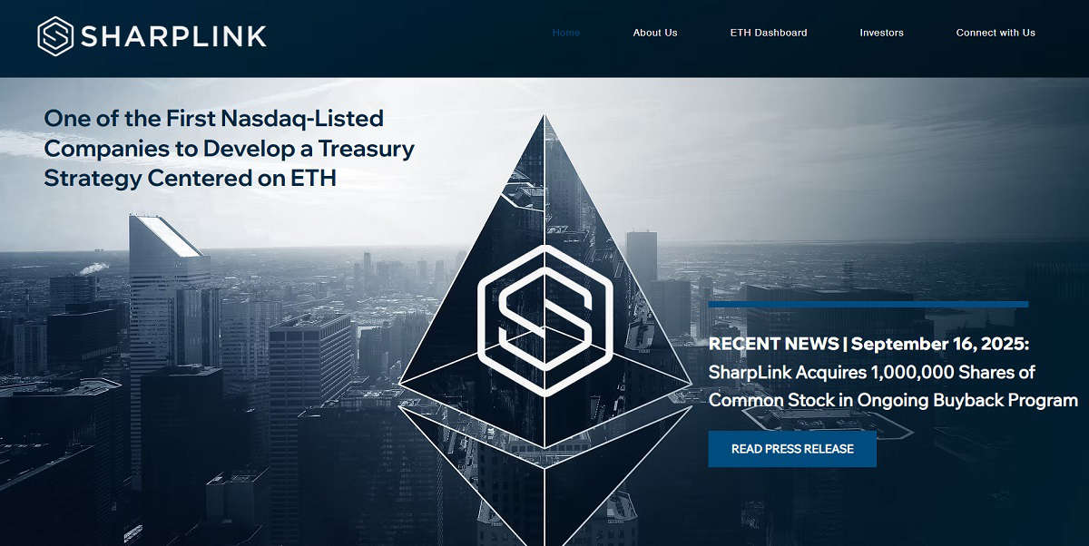 SharpLink website