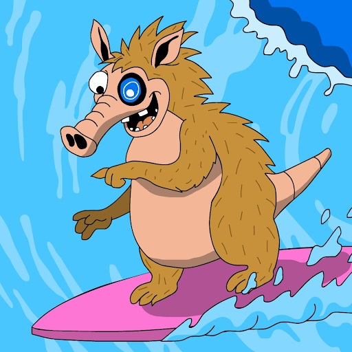 Snorter op een surfplank