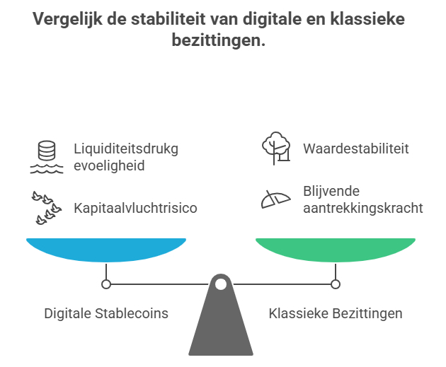 Vergelijk de stabiliteit van digitale en klassieke bezittingen