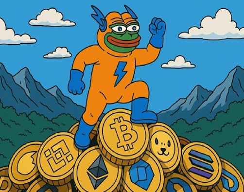 Bitcoin Hyper op een stapel munten