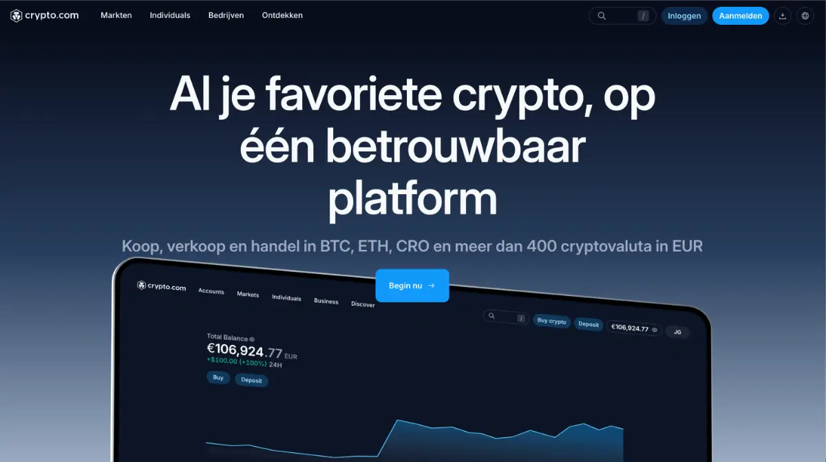 Crypto.com startpagina