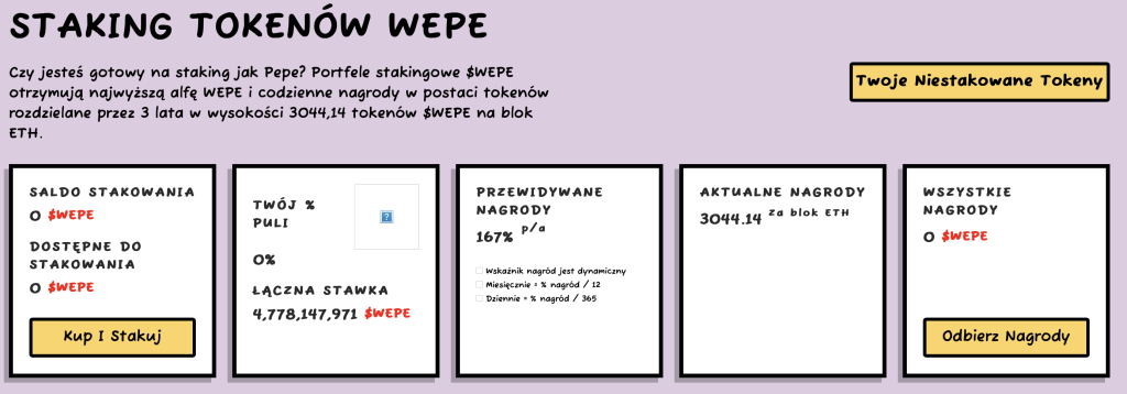 Staking tokenow WEPE