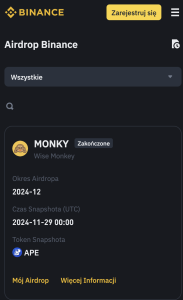 przykladowy airdrop na gieldzie binance