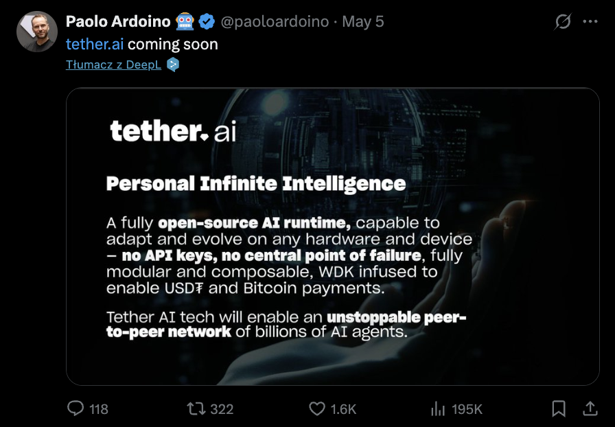Nowa era Ai - Tether.ai