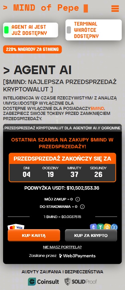cena MIND of Pepe kurs crypto coin presale