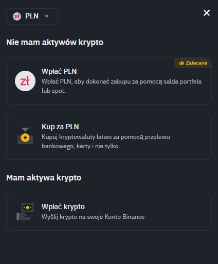 Binance depozyt
