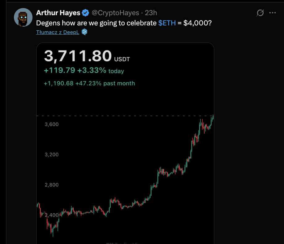 Arthur Hayes o ETH