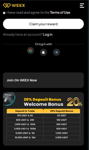 weex bonus depozyt