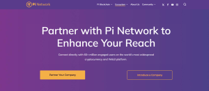 Pi Network - pagina de parteneriat
