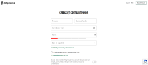 crearea contului pe Bitpanda