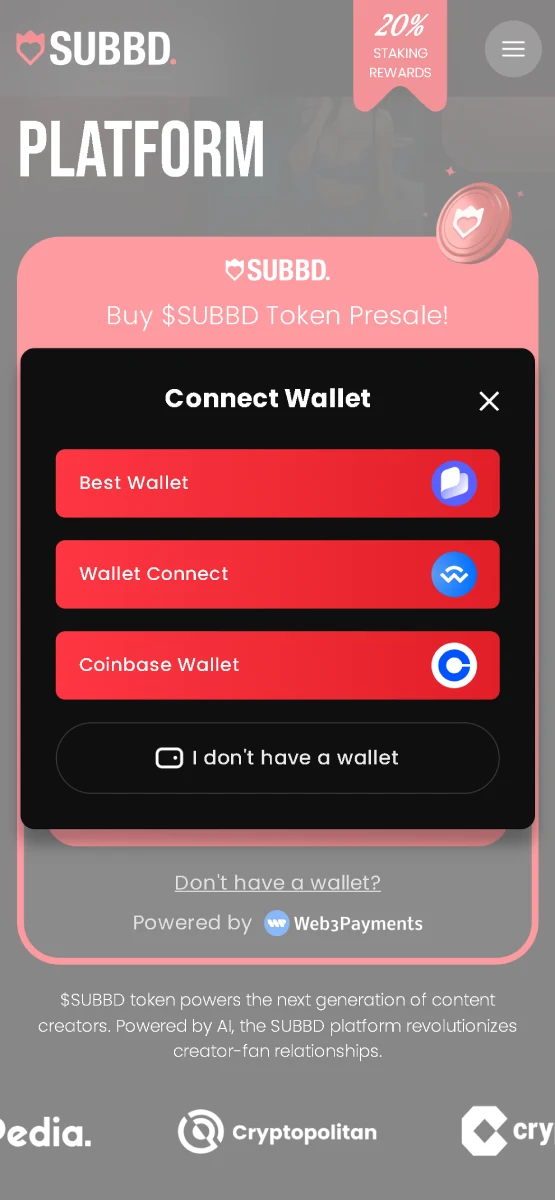 Povezite vas novcanik sa pretprodajom tokena