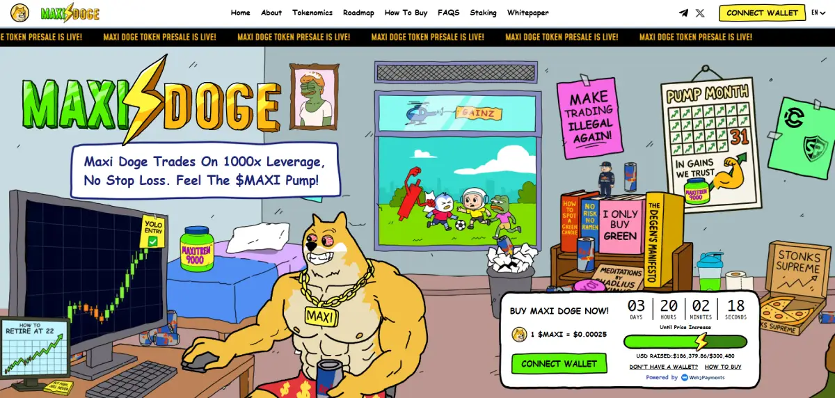 Maxi Doge – Deflacijski memecoin sa stakingom i zajednicom