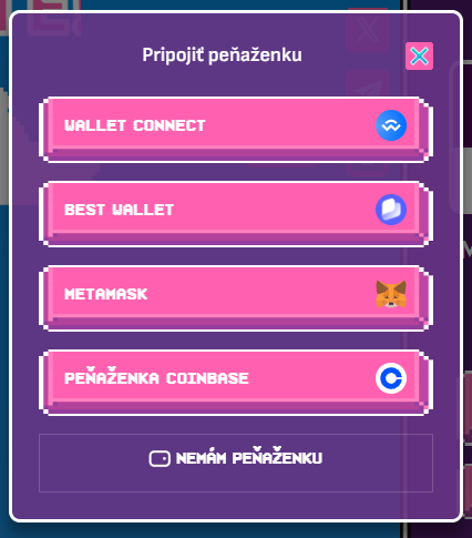 pripojenie kryptopeňaženky