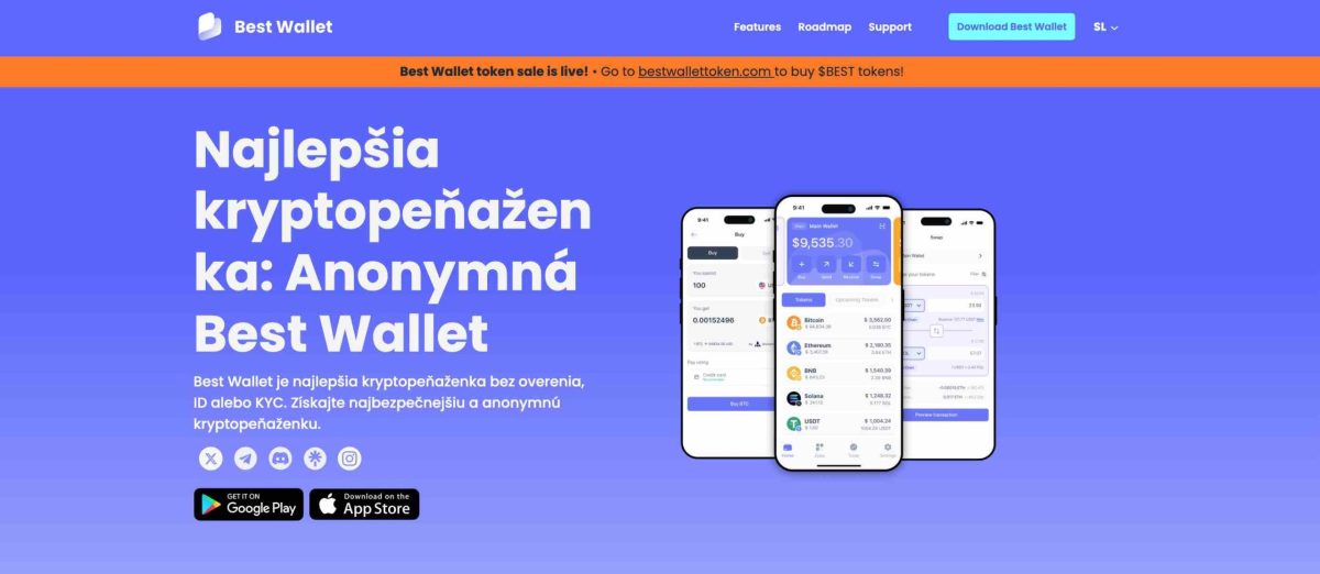 Najlepšia kryptopeňaženka Best Wallet