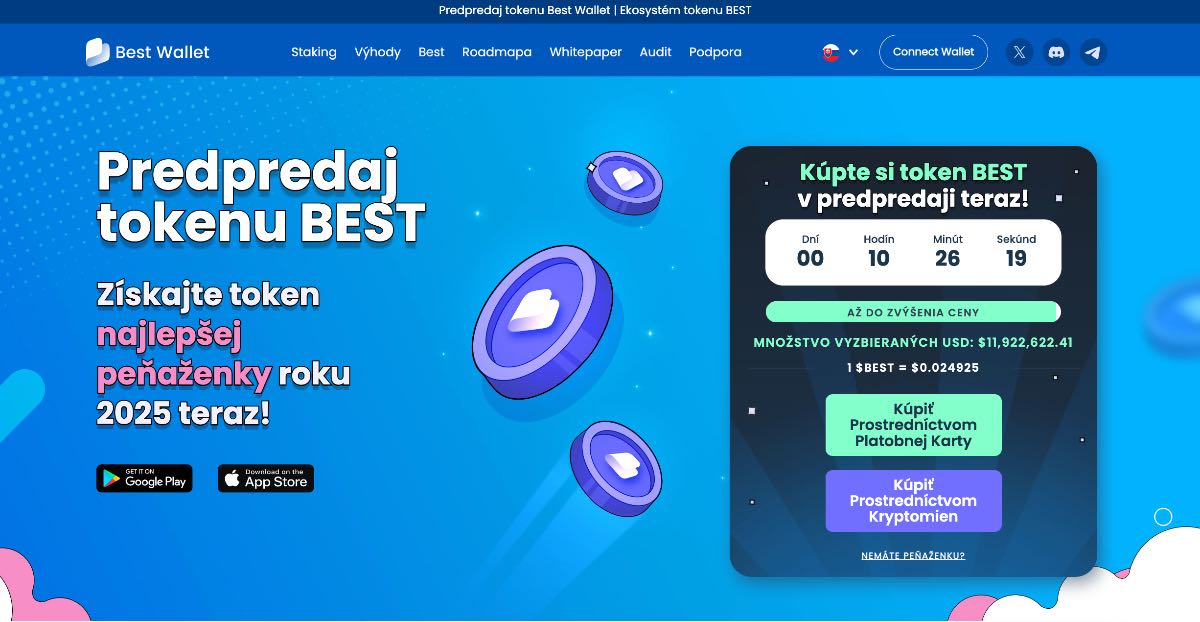 Best Wallet Token najlacnejšie kryptomeny