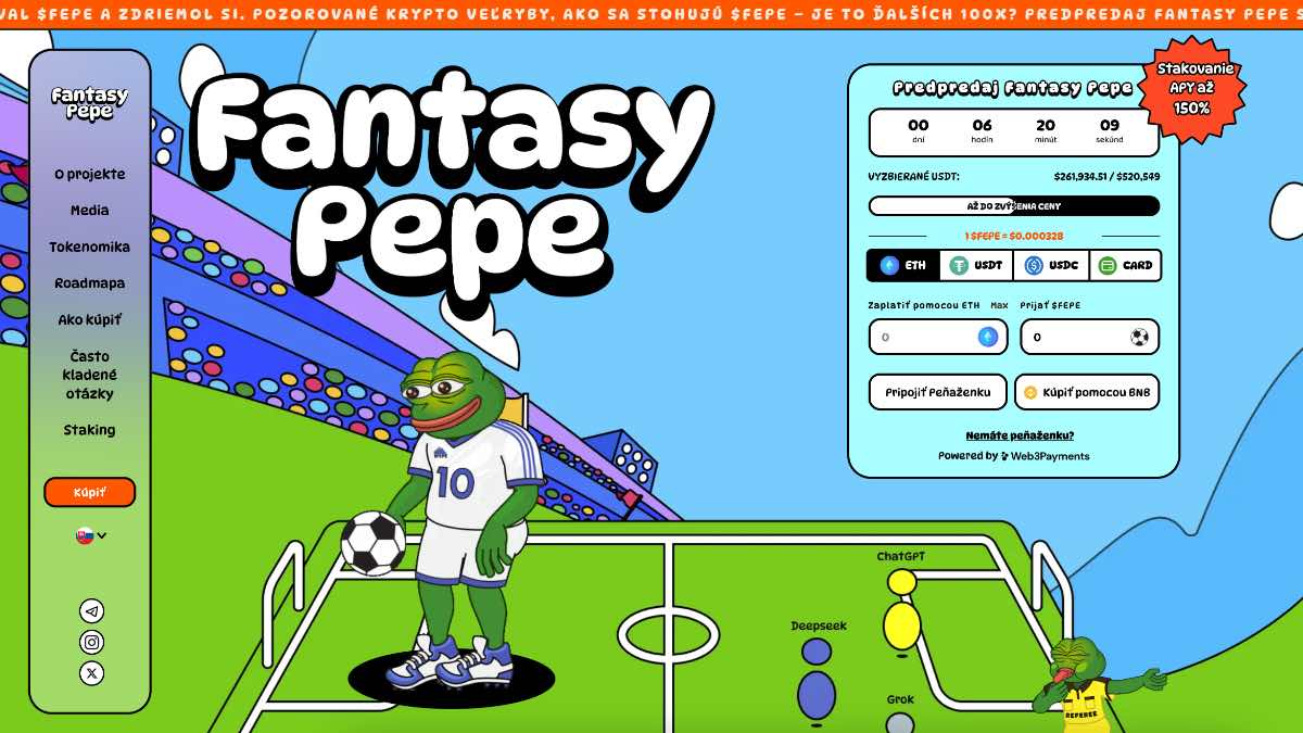 Fantasy Pepe FEPE nové kryptomeny na Binance