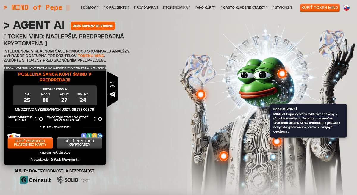 Mind of Pepe nové kryptomeny na Binance