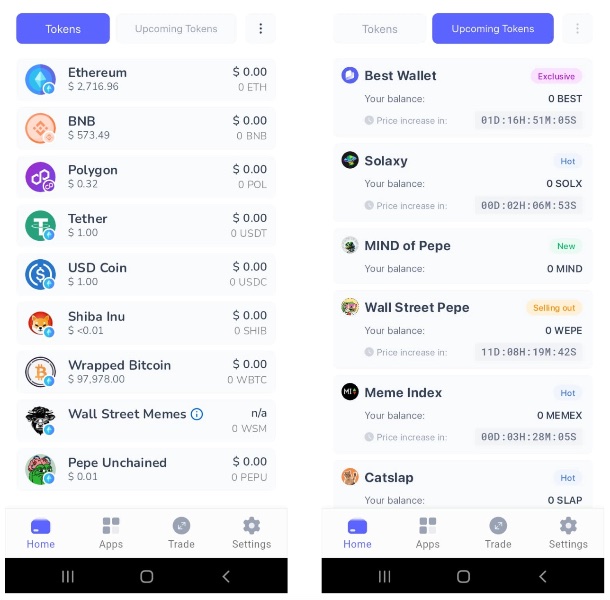 ako kúpiť najlacnejšie kryptomeny Best Wallet postup