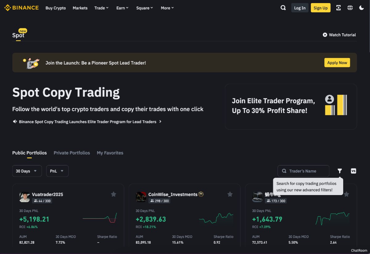 Binance top platforma pre copy trading leverage