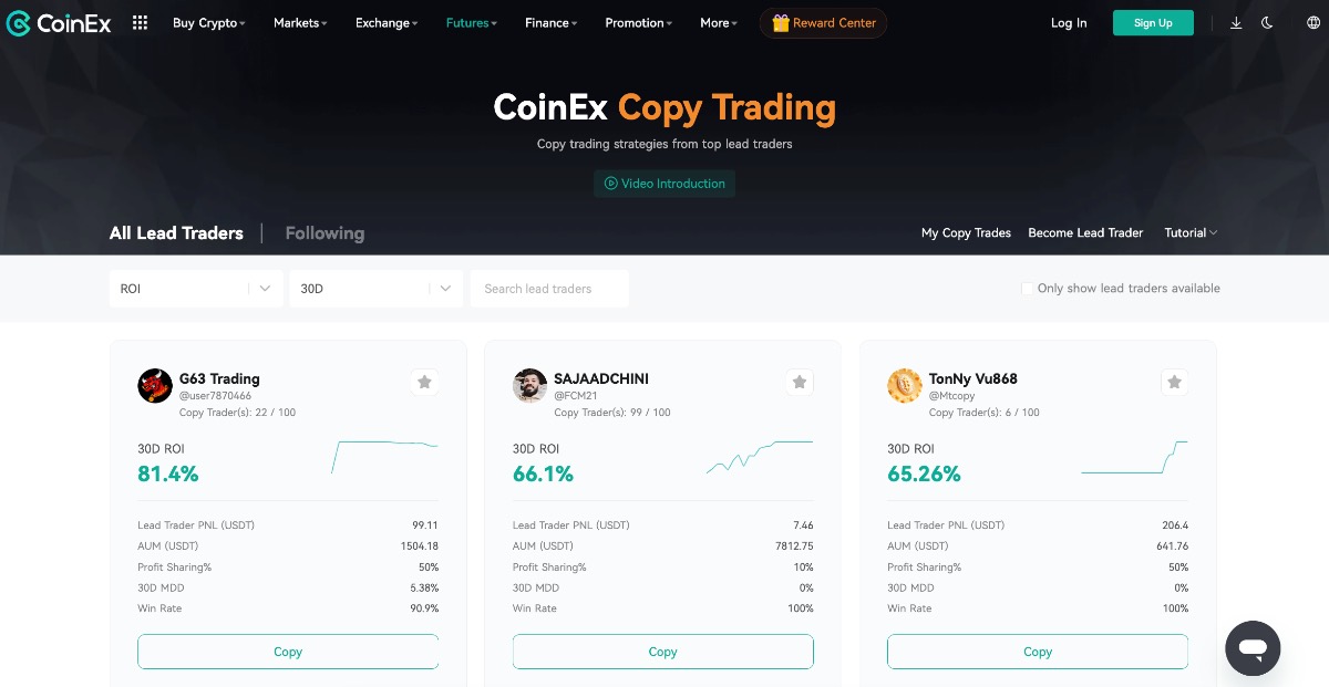 CoinEX copy trading