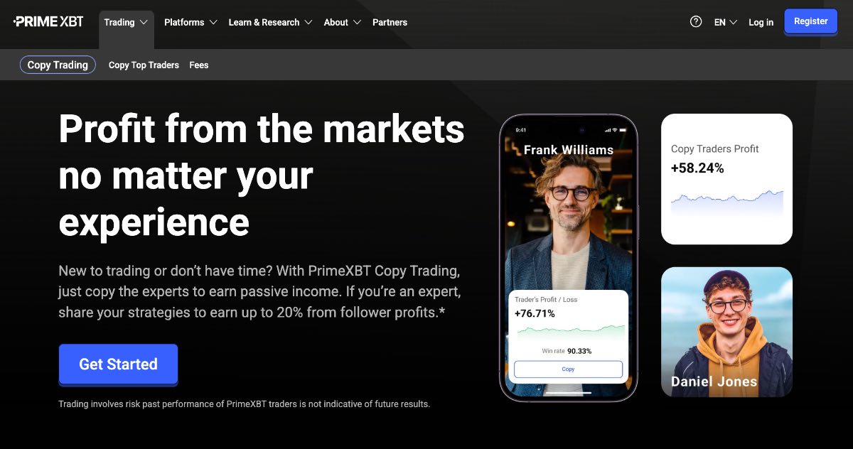 PrimeXBT copy trading leverage