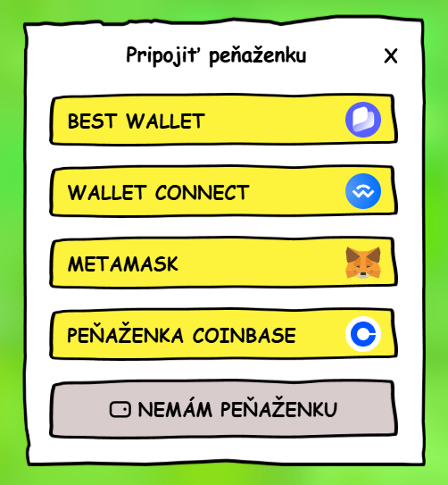 Pripojenie peňaženky Maxi Doge