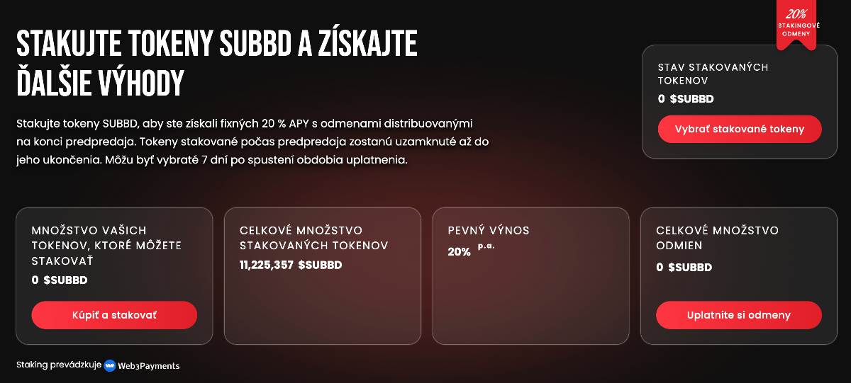 subbd stakovanie kryptomien