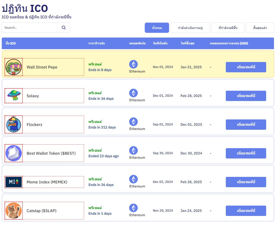 การเลือกเหรียญ ICO