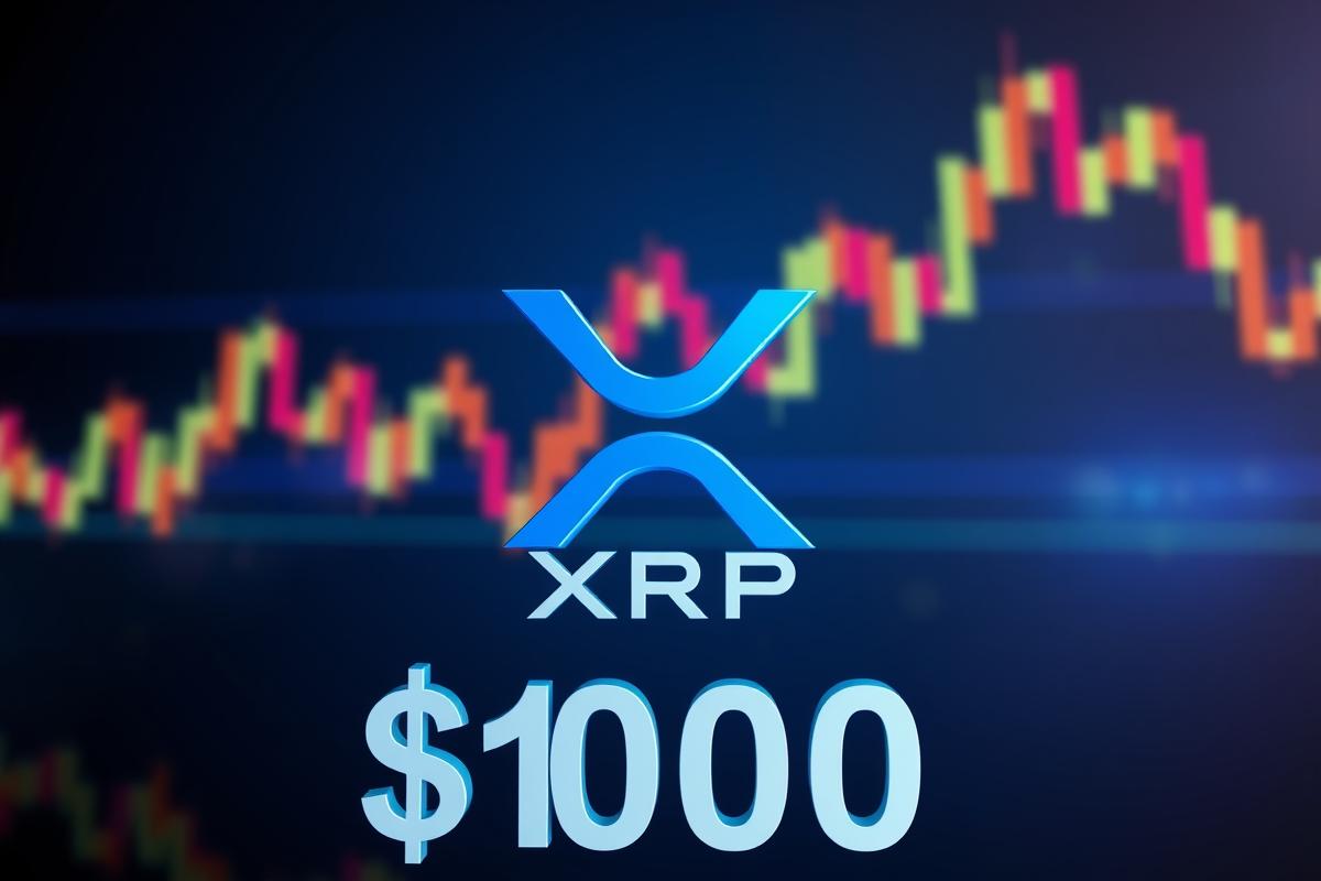 โลโก้ XRP พร้อมกราฟขาขึ้น XRP Price Prediction