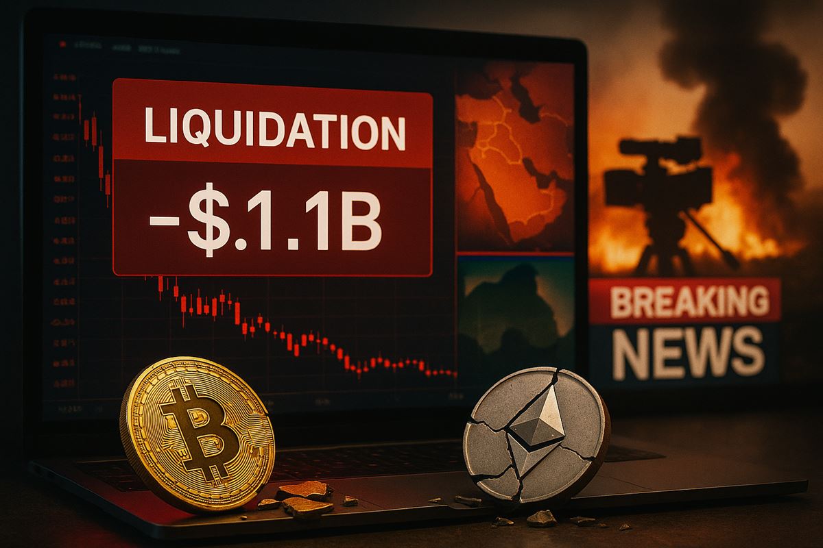 Bitcoin, ETH ร่วง! ตลาดล้างพอร์ตกว่า $1.1 พันล้าน ปมความขัดแย้งในตะวันออกกลาง