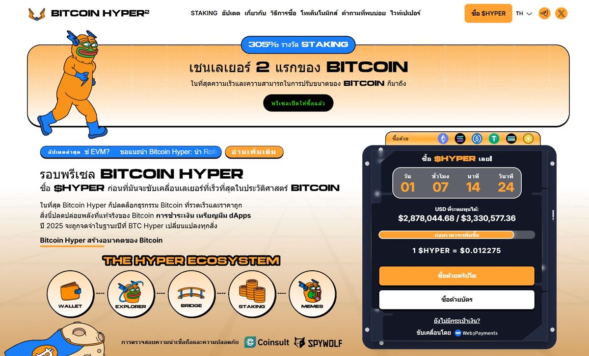 Bitcoin Hyper ($HYPER): ปลดล็อกศักยภาพใหม่ของ Bitcoin ด้วย Layer-2