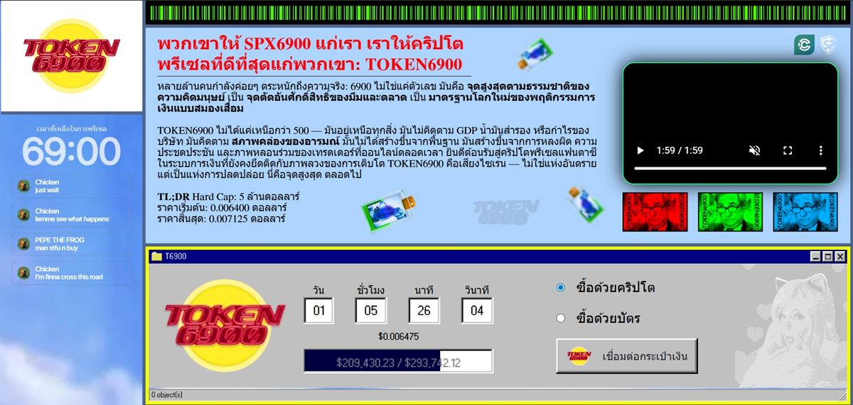 มองหาโอกาสใหม่? TOKEN6900 เหรียญ Meme ที่อาจสร้างปรากฏการณ์