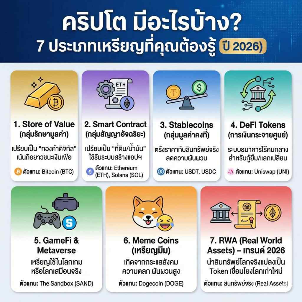 Cryptocurrency คืออะไร? มือใหม่ต้องรู้ก่อนพลาด (ฉบับปี 2026)
