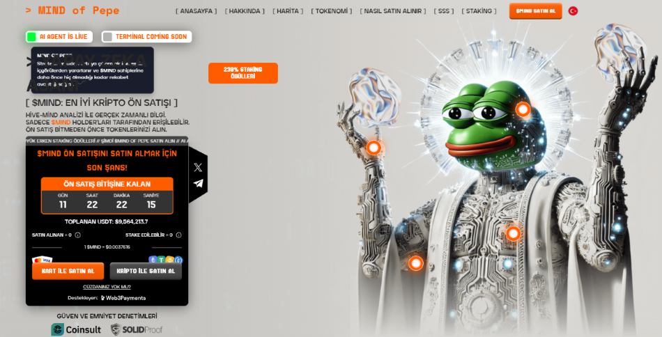 En İyi Kripto ICO'larından biri olarak öne çıkan MIND of PEPE