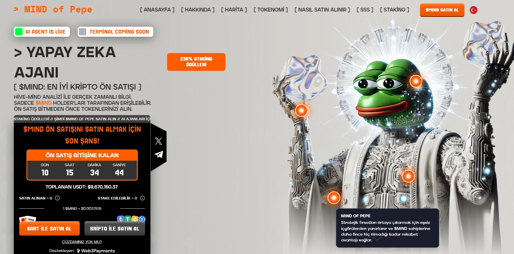 opluluk Odaklı Yapay Zeka İçin En İyi Token Projesi Mind of Pepe İncelemesi