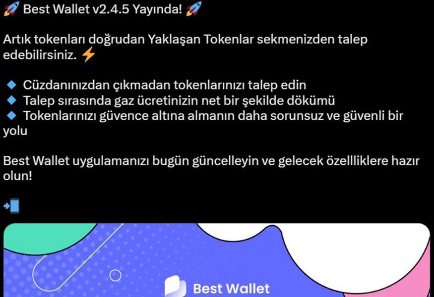 Best Wallet, 2.4.5 sürümünü yayınladı