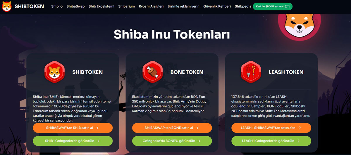 Shiba Inu Tokenları