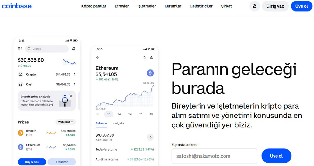 ABD merkezli en iyi coin borsaları arasındaki Coinbase