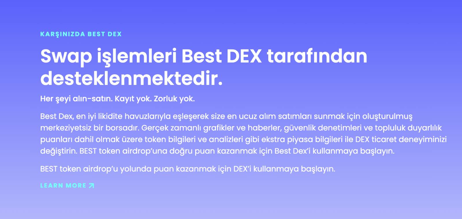 Best DEX swap işlemleri
