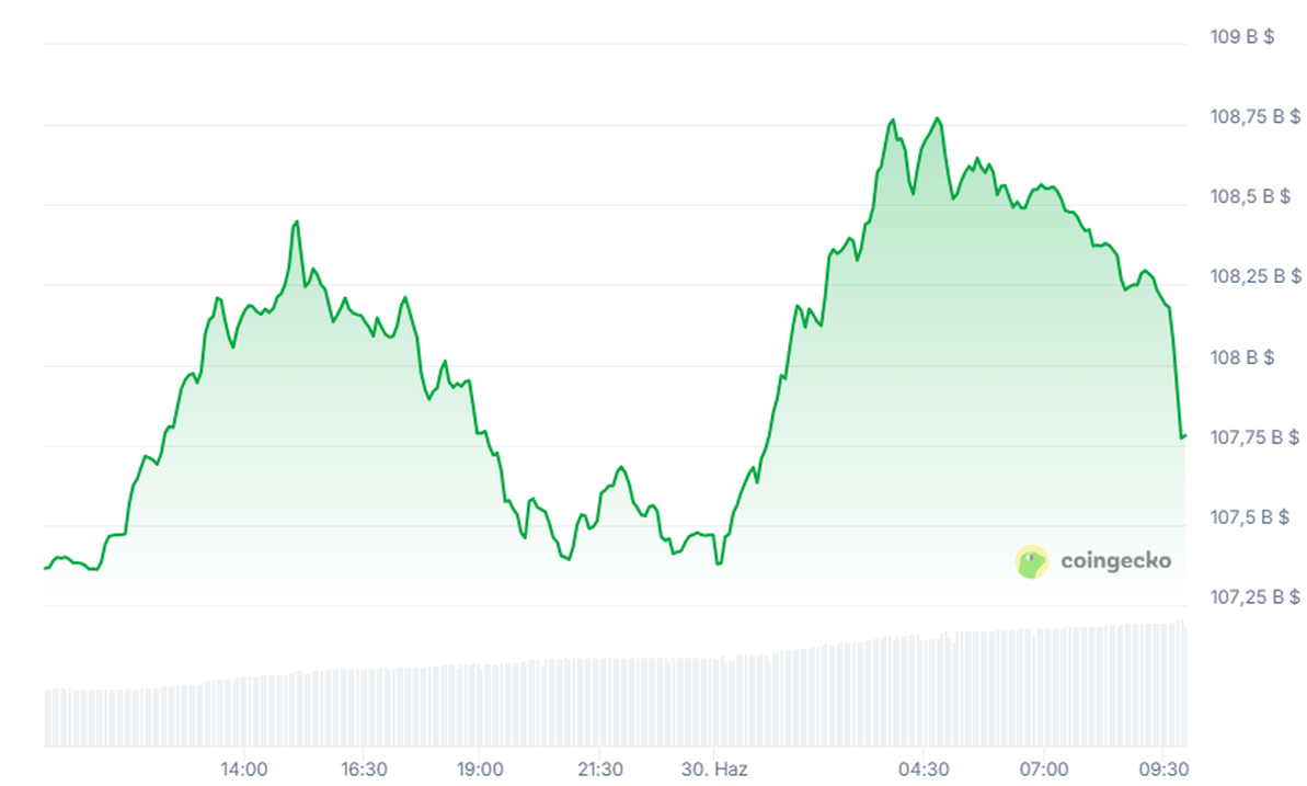 Bitcoin fiyatı 108.000 doların üzerine fırladı, Ethereum tokenleri etkileyici bir performans sergiliyor.